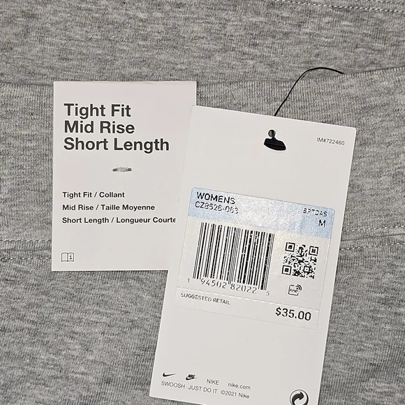 Nike Gray Tight Fit Mid-Rise Bike Shorts - Picture 3 of 3